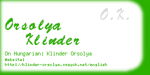 orsolya klinder business card